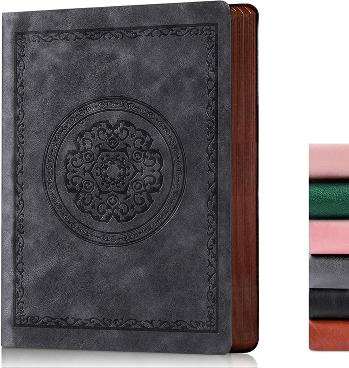 2026 Leather Vintage Journal Notebook,300 Pages,Leather Softcover Lined Journal Notebooks for Women Men,Notebook Journals for Writing Travel,Business,Office,5.7'' X 8.3'',Black