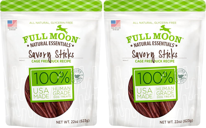 Full Moon All Natural Human Grade Dog Treats, Essential Duck Savory Sticks 22.0 oz