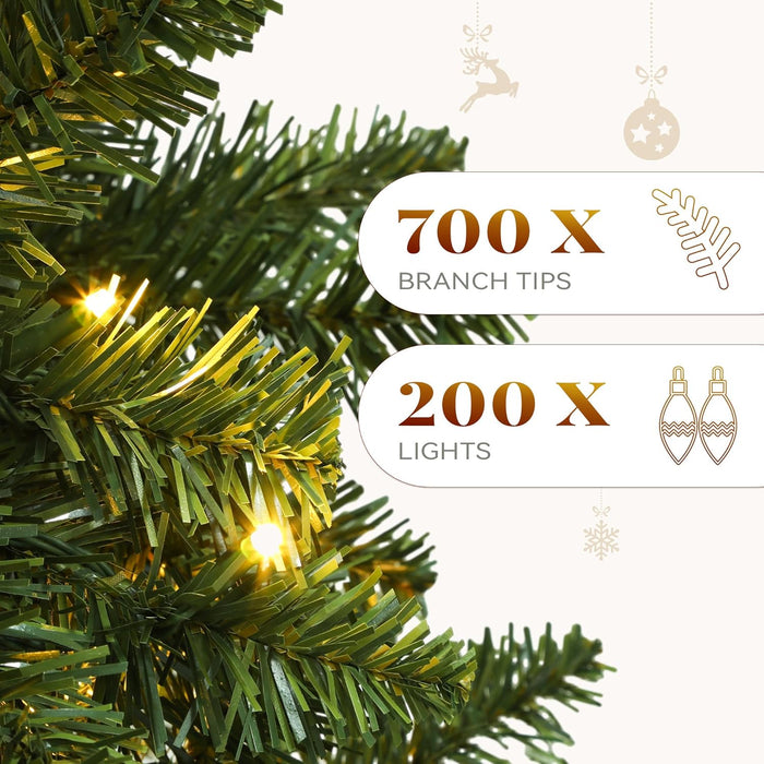 YITAHOME Pre-Lit Artificial Pencil Christmas Tree 6 FT with Remote, Fraser Fir, Slim Green Christmas Tree with 700 Branch Tips and 200 Lights