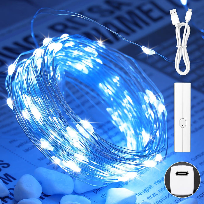 Lipstick Rechargeable Fairy Lights Battery Operated, Twinkle Lights with Timer, Mini LED String Lights for Bedroom, Christmas Decorations, Wedding, Vine, Centerpiece Table Decor (5M/16FT Warm White)