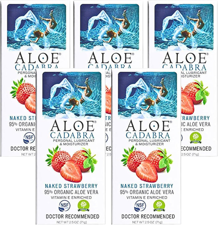Aloe Cadabra Natural Water Based Personal Lubricant and Vaginal Moisturizer, Organic Aloe Lube for Men, Women and Couples, Non-Staining, pH Balanced (Unscented 5.5 Ounces, 1 Pack)