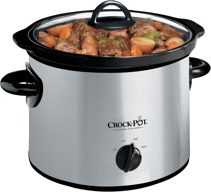 Crock-Pot 7 Quart Oval Manual Slow Cooker, Stainless Steel (SCV700-S-BR), Versatile Cookware for Large Families or Entertaining