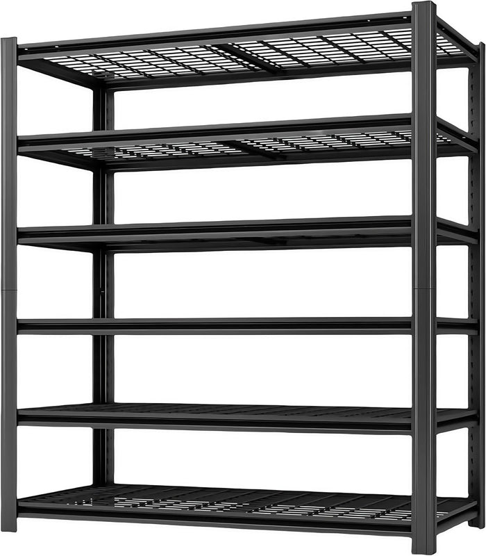 5 Tier Metal Shelving Unit, Adjustable Storage Shelves, 72" H x 35.43" W x 15.8" D Heavy Duty Garage Shelves for Warehouse, Basement, Kitchen, Pantry, Living Room, Black