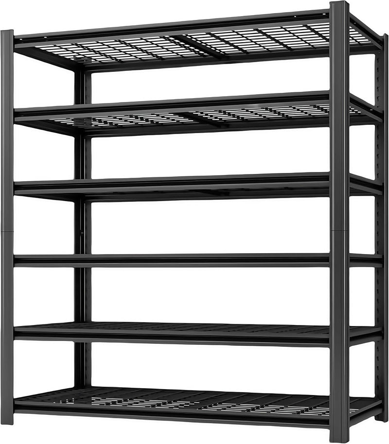 5 Tier Metal Shelving Unit, Adjustable Storage Shelves, 72" H x 35.43" W x 15.8" D Heavy Duty Garage Shelves for Warehouse, Basement, Kitchen, Pantry, Living Room, Black