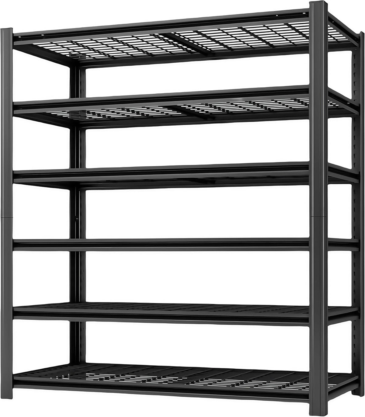 5 Tier Metal Shelving Unit, Adjustable Storage Shelves, 72" H x 35.43" W x 15.8" D Heavy Duty Garage Shelves for Warehouse, Basement, Kitchen, Pantry, Living Room, Black