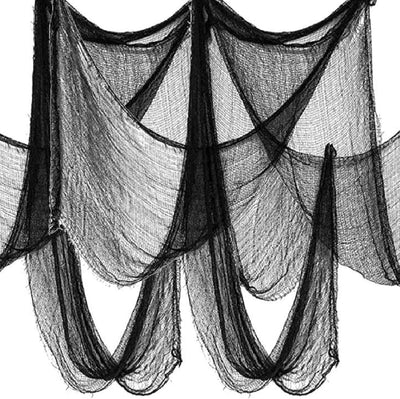 6 Pack Halloween Black Creepy Cloth - Halloween Decorations Clearance - 30X72 Inch Spooky Fabric Cloth for Haunted House - Creepy and Spooky Halloween Decorations for Party Outdoor Or Indoor