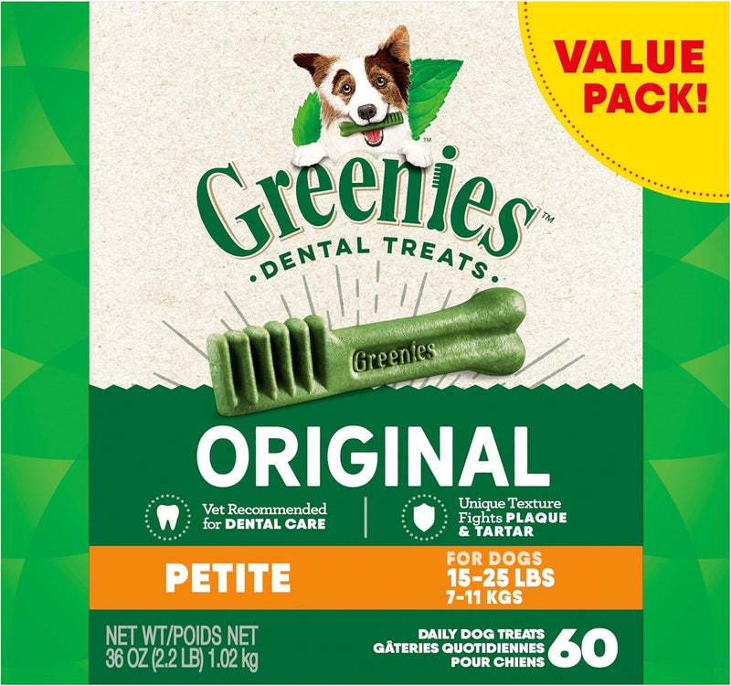 Greenies Original Petite Dental Dog Treats, 54 oz. Pack (90 Treats)