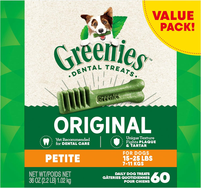 Greenies Original Petite Dental Dog Treats, 54 oz. Pack (90 Treats)