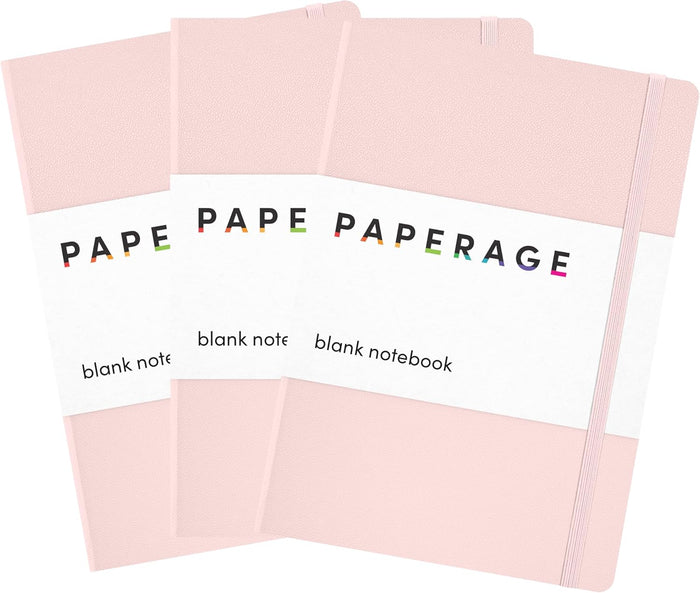 PAPERAGE Lined Journal Notebook, 10 Pack, (Bright Rainbow), 160 Pages, Medium 5.6 in x 8 in - 100 GSM Thick Paper – Hardcover Journaling Notebook for Work, School & Note Taking