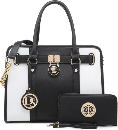 Dasein Handbags Purses Set for Women Top Handle Satchel Shoulder Bags Large Work Tote Bag with Matching Wallet