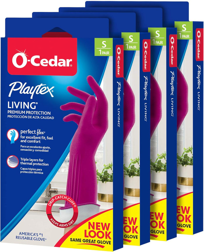 Playtex Living Reuseable Rubber Cleaning Gloves (Large, 72 Pairs), Premium Protection Reusable Household Gloves