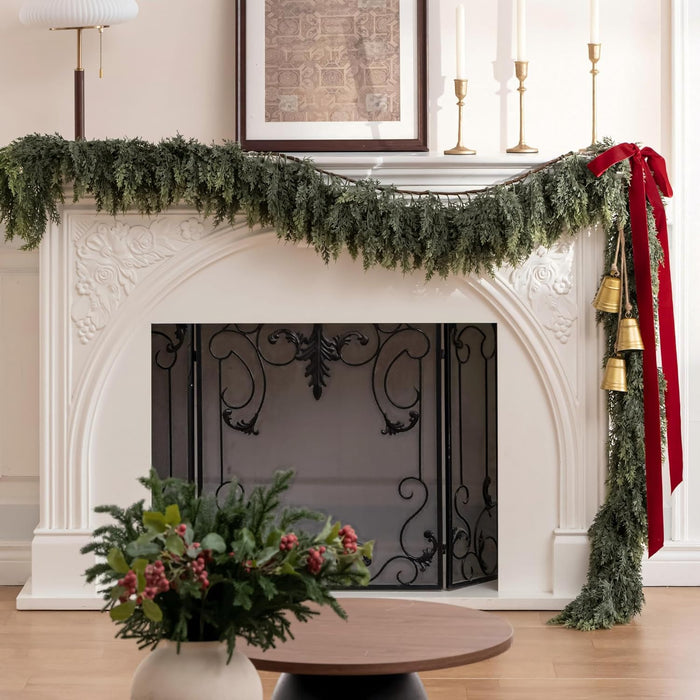 Deluxe Christmas Garland – Real Touch Norfolk Pine Garland for Mantel, Staircase, Arches, and Holiday Decor, Artificial Greenery (Norfolk Pine Garland, 6Feet)