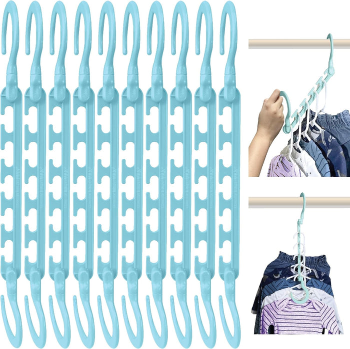 Wonder Hanger Max 10-Pack Space Saving Hangers, Reinforced Hooks Swivels 360°, Cascading Hanger, College Dorms & Storage Closet Organizer, Fully Assembled – Grey