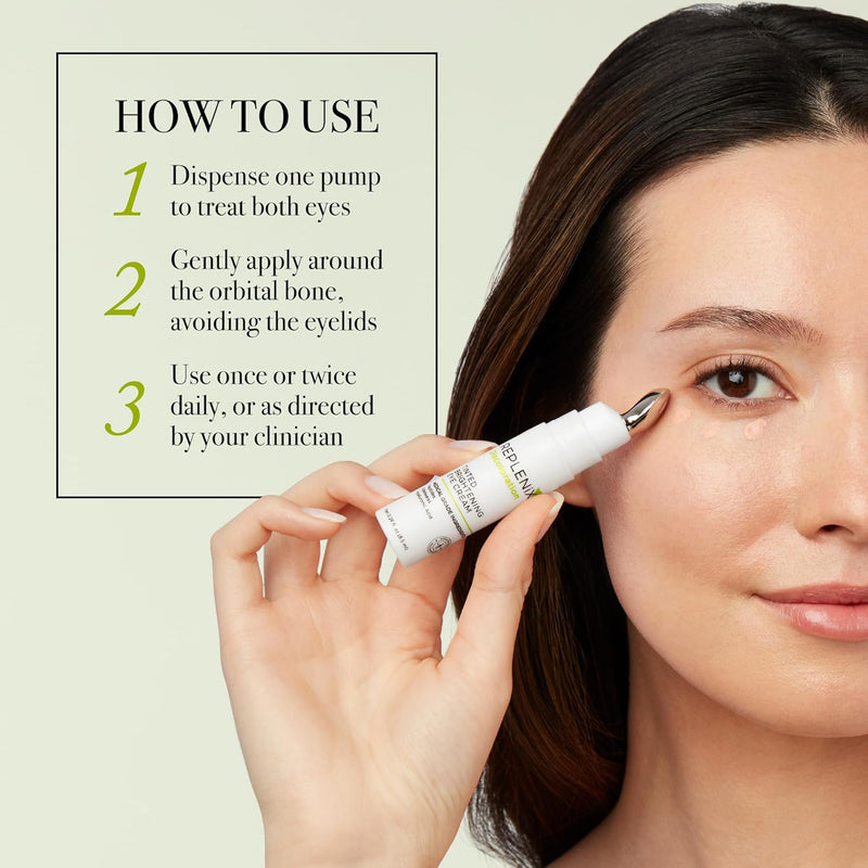 Replenix Anti-Aging Tinted Brightening Eye Cream, 0.29 Fl Oz, Medical Grade Hyaluronic Acid Under Eye Cream, Helps Blur Dark Circles, Fine Lines & Hyperpigmentation, All Skin Types