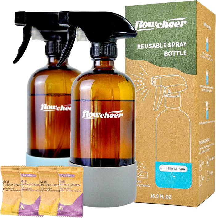 Multi-Purpose Cleaner Starter Kit-Lavender and Lemon Scent all purpose cleaner concentrate,cleaning tablets (6 Refill tablets) with Reusable Bottle Multi-Surface Household Cleaner, 6x17fl oz
