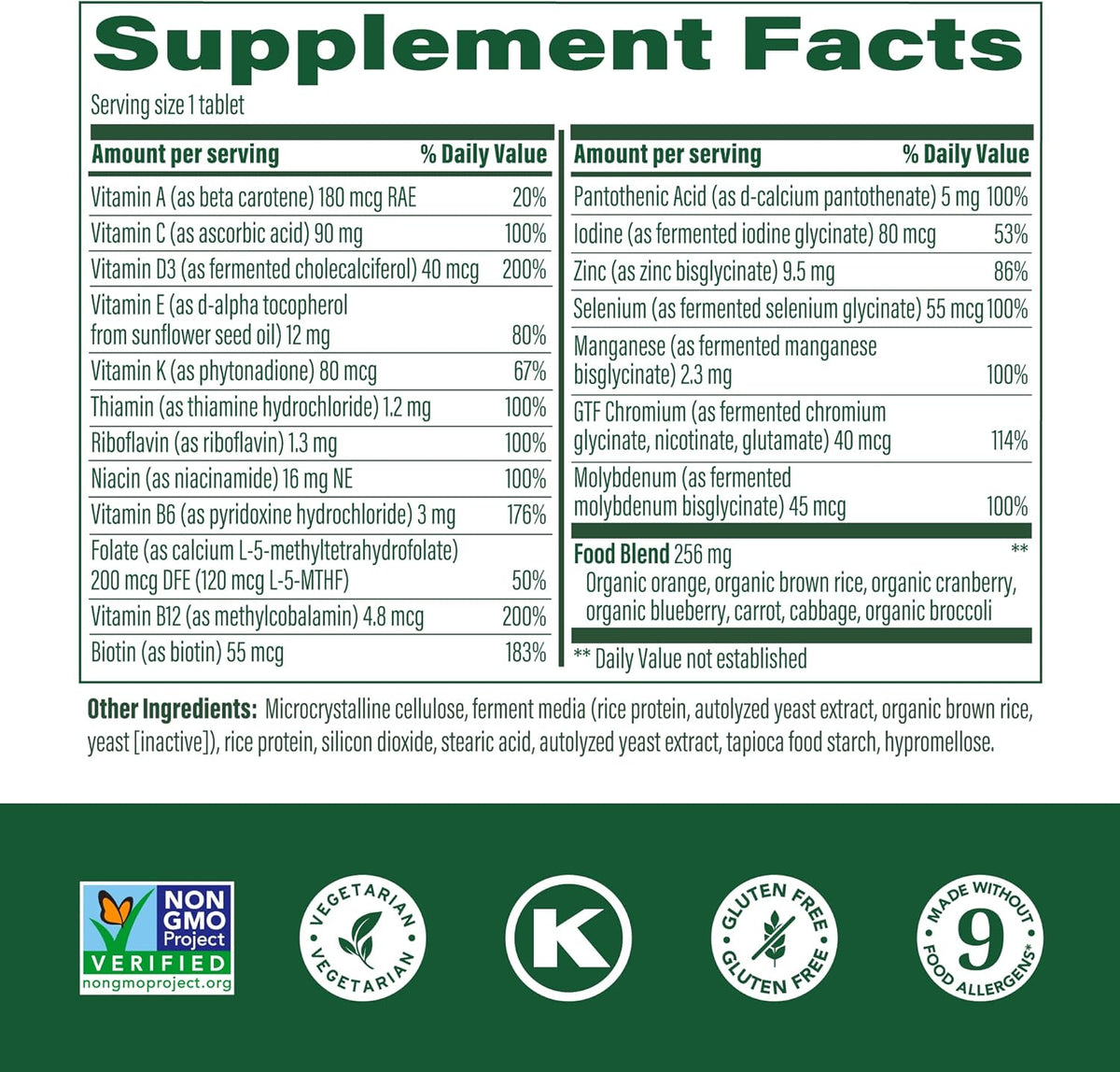 MegaFood Women's 55+ One Daily Multivitamin for Women - with Vitamin A, C, D3 & E for Optimal Aging Support - Plus Real Food - Bone & Immune Support Supplement - Vegetarian - 60 Tabs