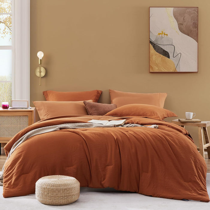 WRENSONGE Queen Comforter Set - 7 Pieces Sage Green Soft Bed in a Bag Queen with Fitted Sheet, Flat Sheet, 2 Pillow Shams, and 2 Pillowcases- Warm Bedding Sets Queen for All Season