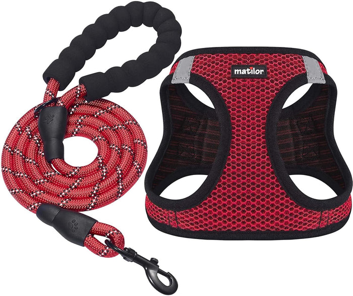 Dog Harness Step-in Breathable Puppy Cat Dog Vest Harnesses for Small Medium Dogs Blue