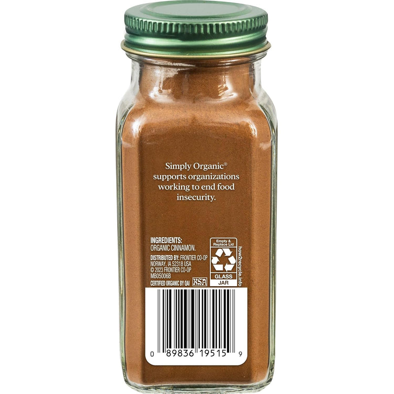 Simply Organic Ceylon Ground Cinnamon, 2.08 Ounce, Non-GMO Organic Cinnamon Powder