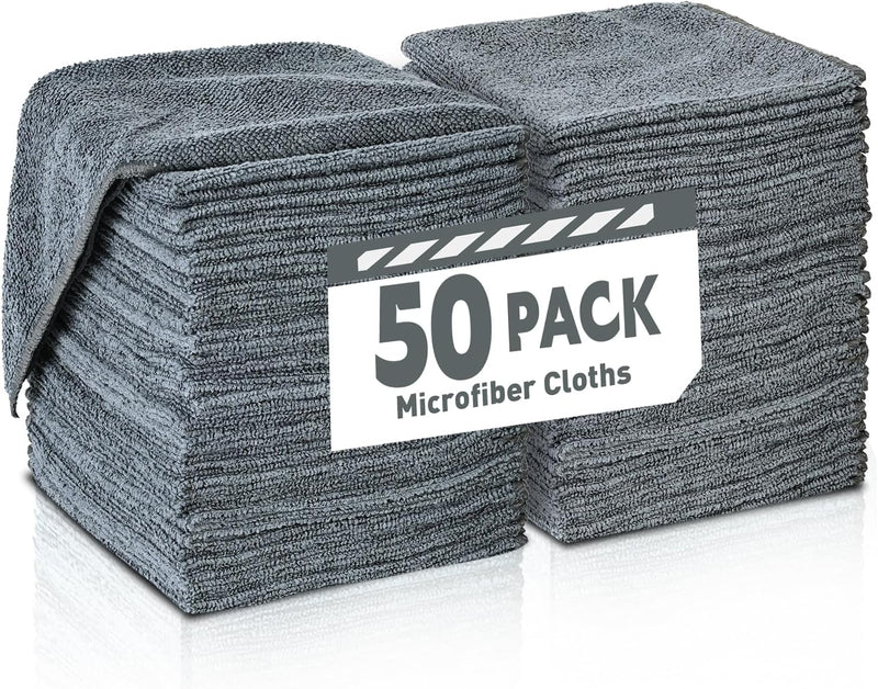 Microfiber Cleaning Cloths Bulk Pack-400 Pack, Microfiber Towels Bulk, Towels for Cars, Cleaning Rags Gray (12x12 inches)