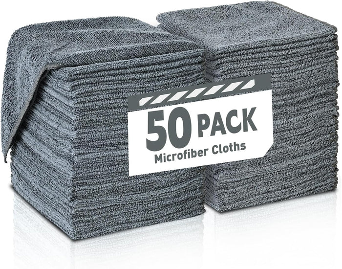 Microfiber Cleaning Cloths Bulk Pack-400 Pack, Microfiber Towels Bulk, Towels for Cars, Cleaning Rags Gray (12x12 inches)