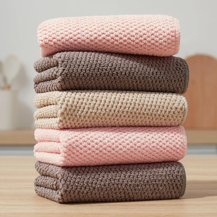 JOYMOOP Microfiber Cleaning Cloths – 18 Pack, 10" x 10", Pink – Reusable, Lint-Free, Super Absorbent Towels for Kitchen, Car, and Household Cleaning