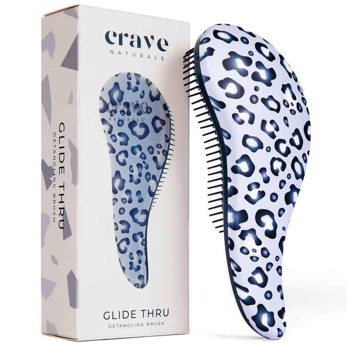 Crave Naturals Glide Thru Hair Brush - Detangler Brush for Curly, Straight, Wet or Dry Hair - Gentle Detangling Brushes for Adults, Kids, Toddlers - Hair Accessories for Women, 7.5x3 - Pink