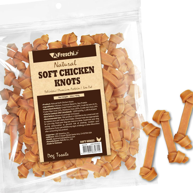 Afreschi Natural Soft Chicken Breast Strips 16 oz, Dog Treats, All Natural, Hypoallergenic & Grain-Free, High-Protein, Healthy & Easily Digestible, Soft Texture