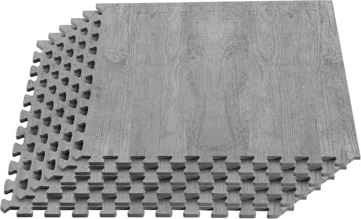 Forest Floor Farmhouse 3/8 Inch Thick Foam Tiles Wood Grain Foam Floor Mats