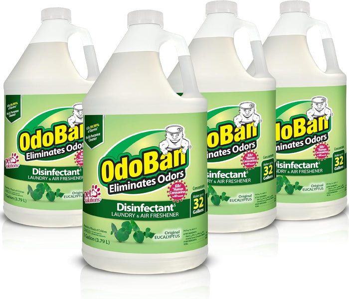OdoBan Disinfectant Concentrate and Odor Eliminator, Made in the USA, Original Eucalyptus Scent, 1 Gallon
