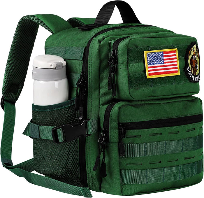 9L Mini Tactical Backpack Small Military Gym Bag for Men Women Molle Daypack Camping Backpack with Patch(Black)