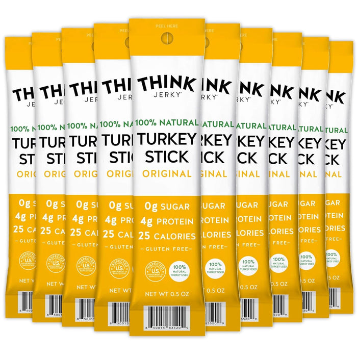 Think Jerky Original Beef Sticks, Gluten and Sugar Free, No Nitrates, Keto Paleo Friendly High Protein Low Carb Meat Snack - 0.5 oz Sticks, 20 Pack