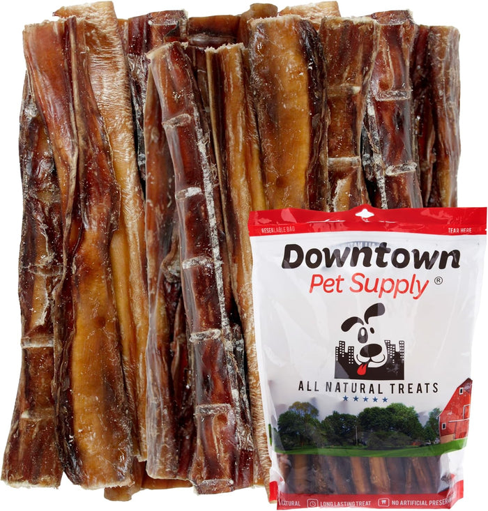 Downtown Pet Supply USA Sourced Bully Sticks for Dogs - Grass-fed Beef Chews, Low-Odor & Rawhide-Free, Long Lasting Dog Treats for Heavy Chewers - Healthy, Safe & Delicious Chews (6" 15 Pack)