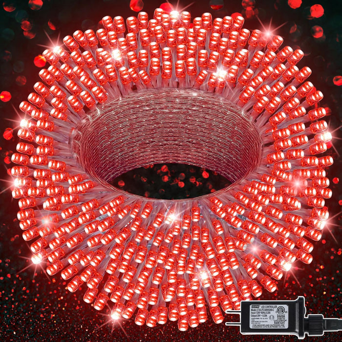 300 LED Halloween String Lights, 98.5FT with 8 Modes, Waterproof, Plug in for Indoor/Outdoor Party Decorations (Purple & Orange)