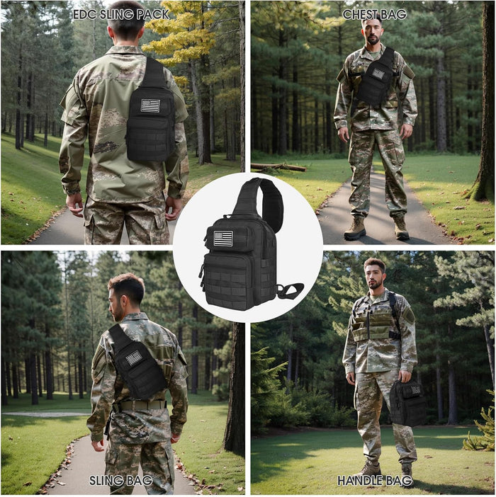 HAOMUK Tactical Sling Bag Backpack Military Rover Shoulder Sling Pack Small EDC Crossbody Chest Bag for Men