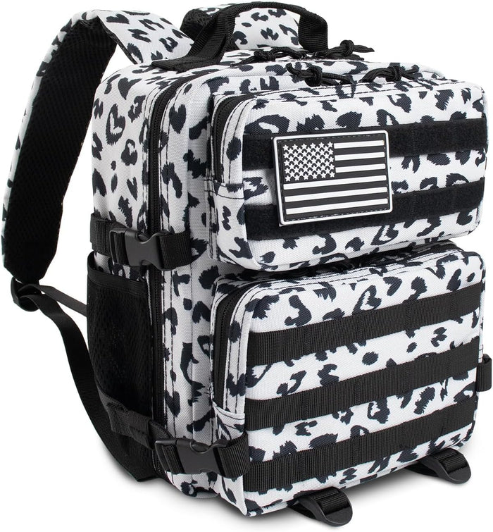 12L Mini Tactical Military Backpack for Women Army Assault Pack Bag Small Rucksack with Bottle Holder Work Gym Bag - 12L Cow Print Backpack Mini Small Workout Pack