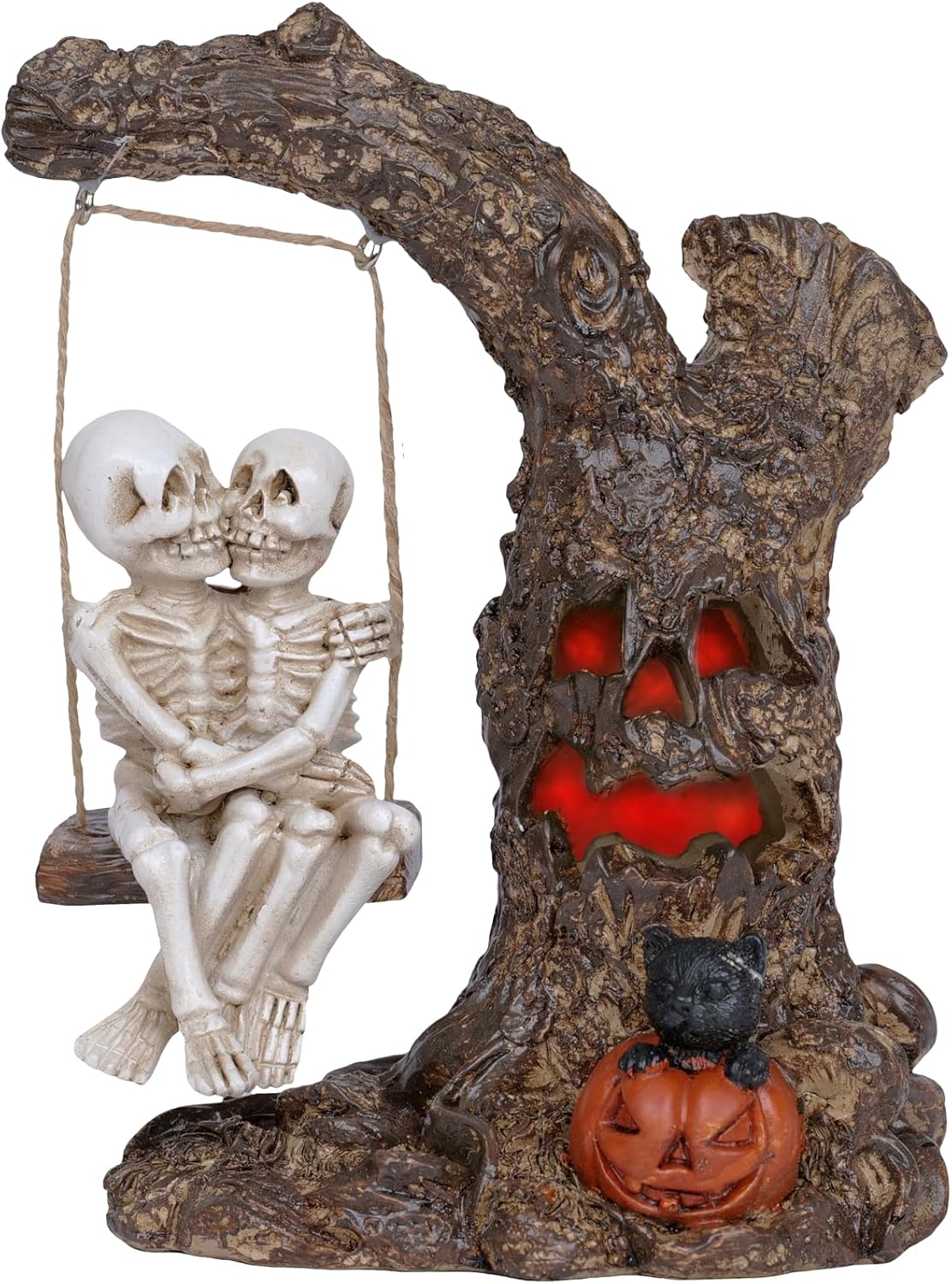 3 Pieces Halloween Skeleton Statue Halloween Skull Figurine Home Decor Reading Skeleton Figurines Decorations for Indoor Fireplace Home Kitchen Desk Office Party