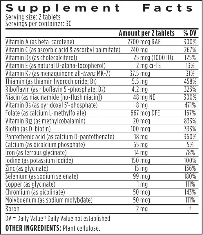 Igennus High Potency Methylated Multivitamin for Women, Pure & Clean Ingredients, MTHFR Supplement with Active B-Vitamins, Vitamin K2 MK7, Gentle Iron, Sustained Released, Non-GMO & Halal, 60 Tablets