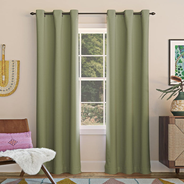 Sun Zero Easton Energy Saving Blackout Grommet Curtain Panel, 40" x 84", Gray