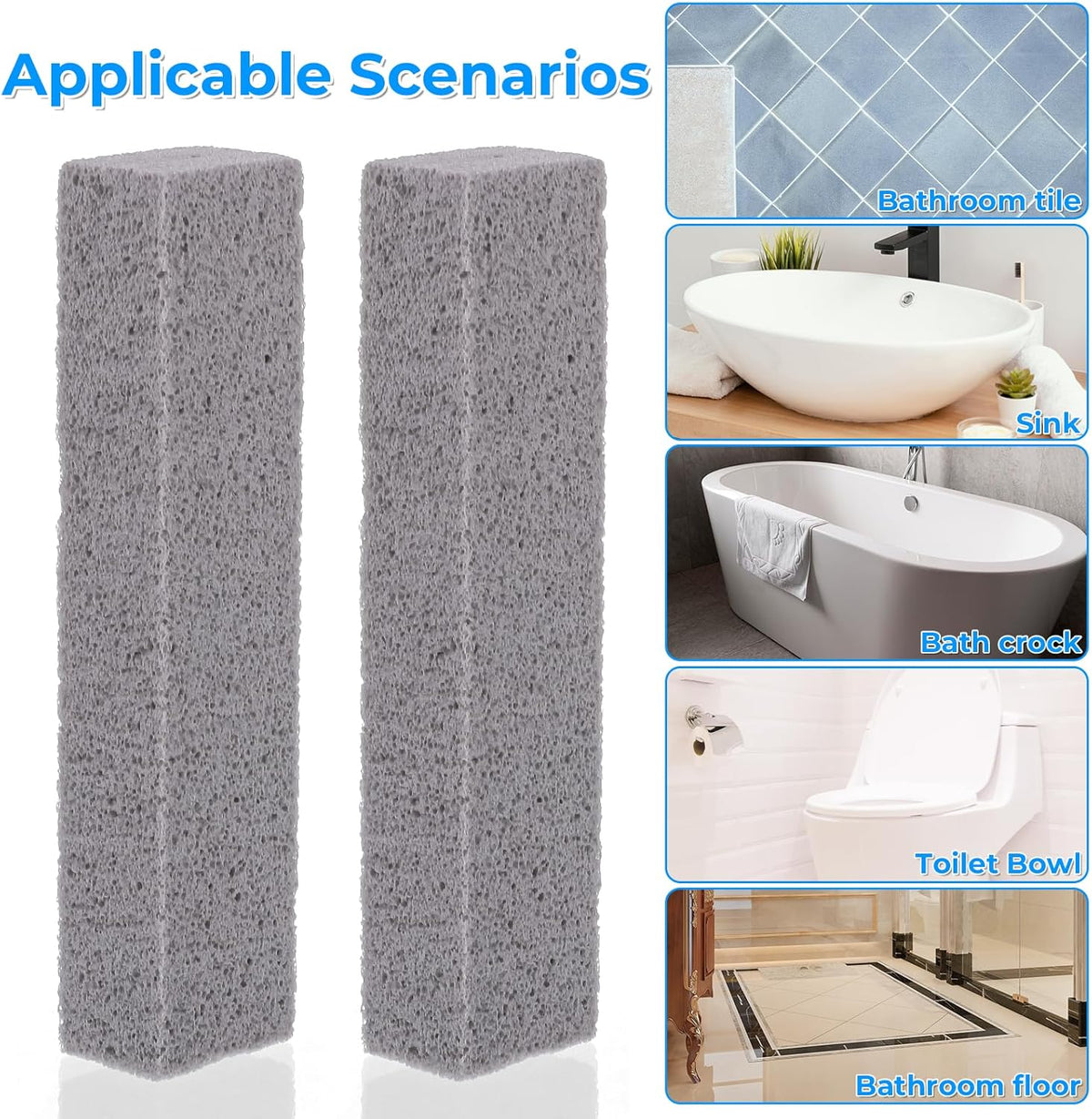 60 Pack Pumice Stone for Cleaning, Toilet Pumice Stone, Pumice Stones for Cleaning Toilets, Bathtubs, Kitchen Sink, Grill, Household(5.9 x 1.37 x 0.98 Inches)