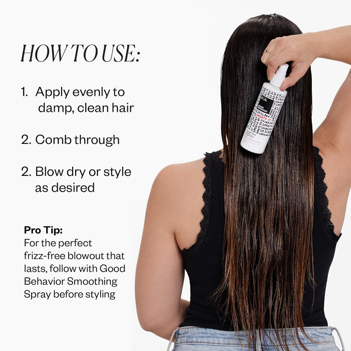 IGK GOOD BEHAVIOR 4-in-1 Prep Spray | Leave In + Detangle + Heat Protectant | Vegan + Cruelty Free |