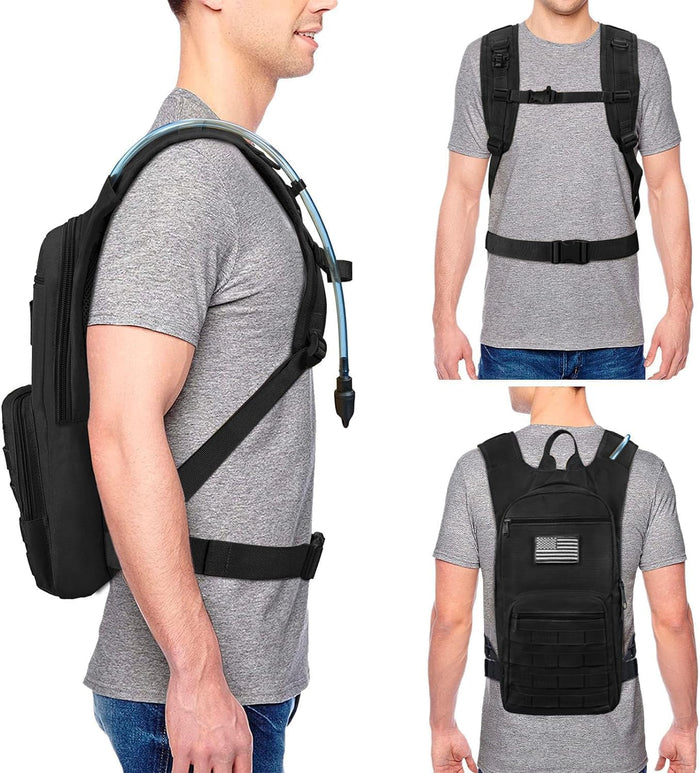NOOLA 3L Hydration Backpack, Water Backpack with TPU Water Bladder, Tactical Hydration Pack for Men Women, Molle Water Backpack for Hiking, Biking, and Hunting
