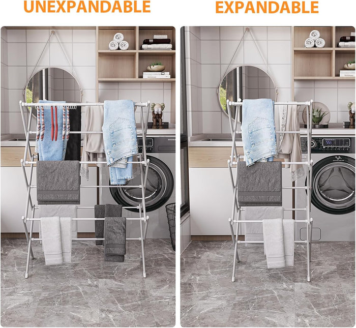 Clothes Drying Rack Household Indoor, Foldable Drying Rack Clothing for Laundry - 40" x 28.8" x 14.2", Space Saving Indoor&Outdoor, Pure White-1pack