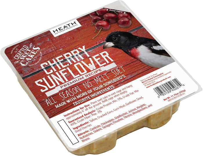 Heath Outdoor Products DDC7-12, Premium Crafted Suet Cakes, Pumpkin Treat, 11.75 Oz., 12 Pack, Natural