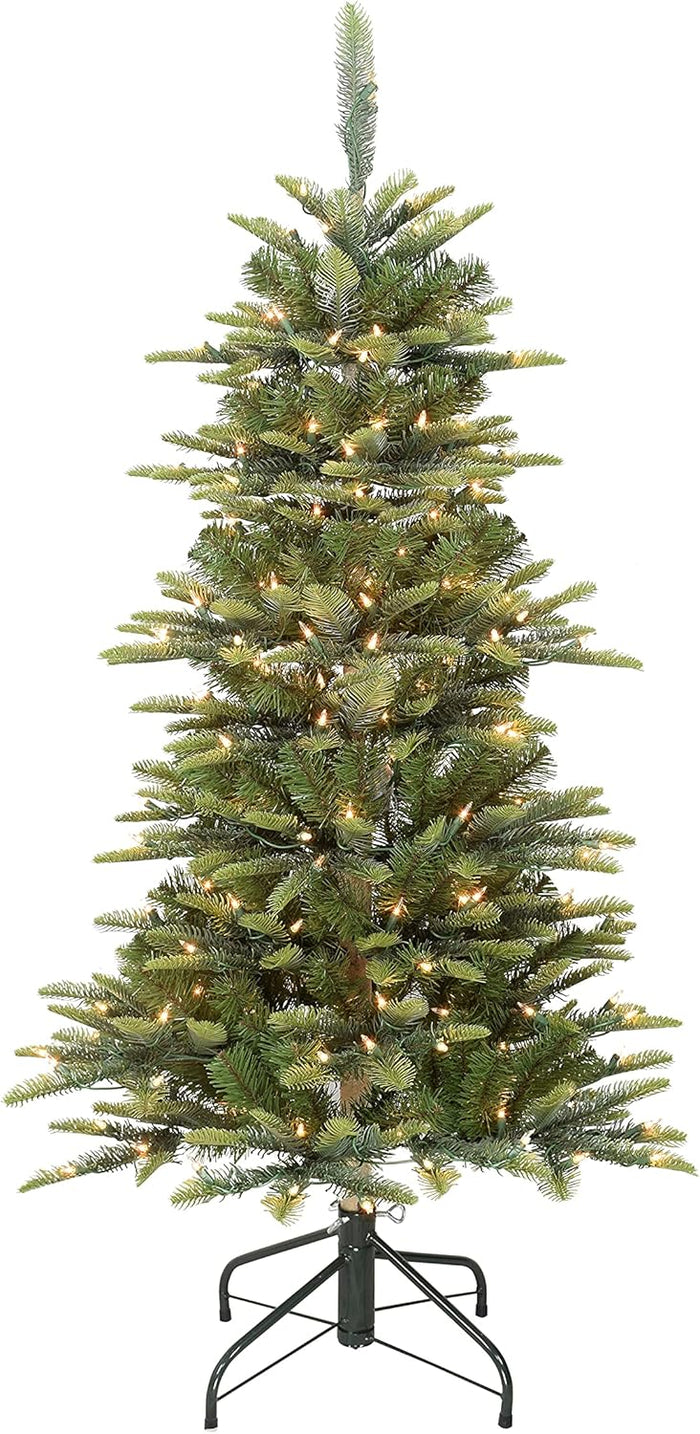 Puleo International 6.5 ft. Pre-Lit Slim Aspen Fir Artificial Christmas Tree with 350 UL-Listed Clear Lights