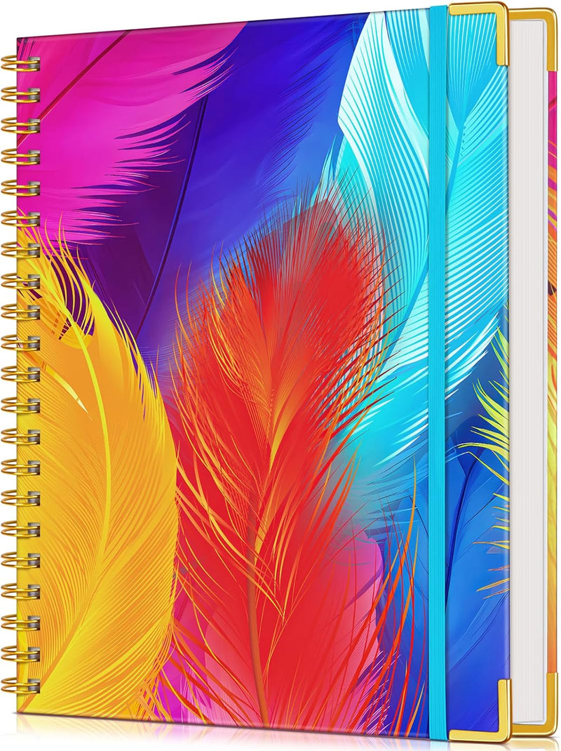 Cute Spiral Notebook Journal for Women, 200 Pages Lined Notebooks 8.5” x 11”, A4 Large Hardcover Spiral Journals with 100 GSM Thick Paper, College Ruled Notebook for Writing Work School, Orange Floral
