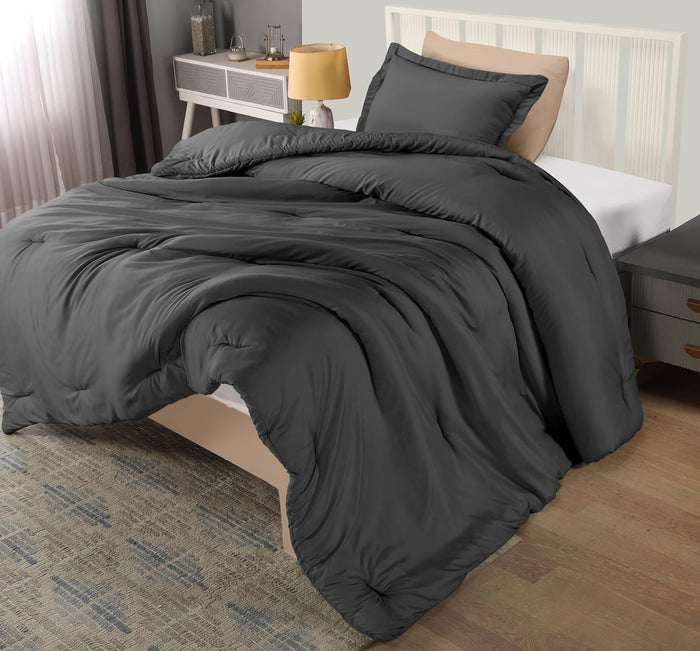Utopia Bedding Queen Comforter Set Grey, Comforters Queen Size 3 Pieces Bedding Comforters Sets, Down Alternative Soft Bed Set, 1 Comforter (88 x 88 inches) 2 Pillow Shams (20 x 26 inches)