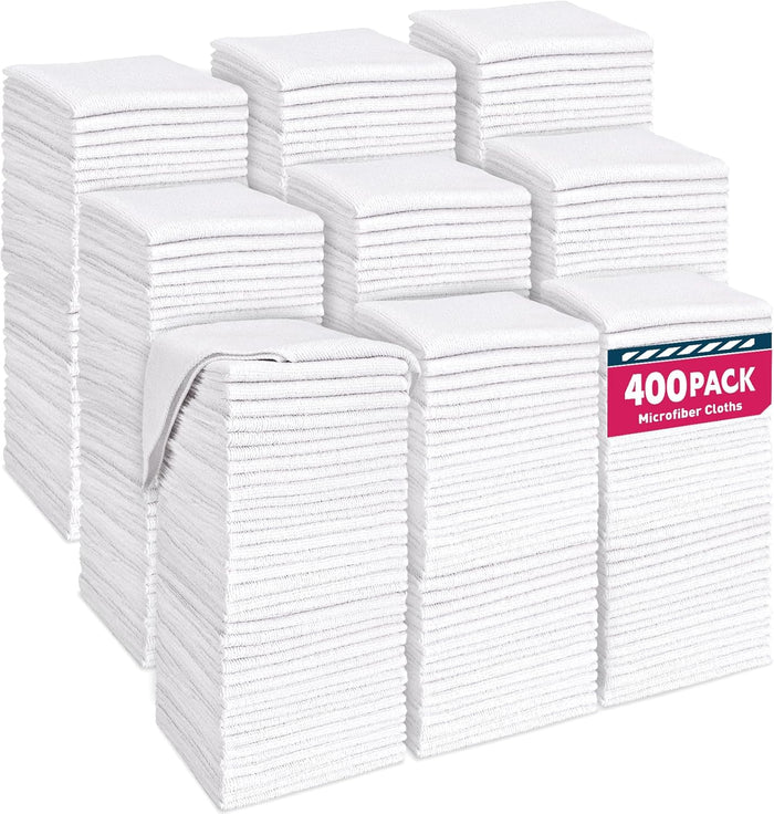 Microfiber Cleaning Cloths Bulk Pack-400 Pack, Microfiber Towels Bulk, Towels for Cars, Cleaning Rags Gray (12x12 inches)