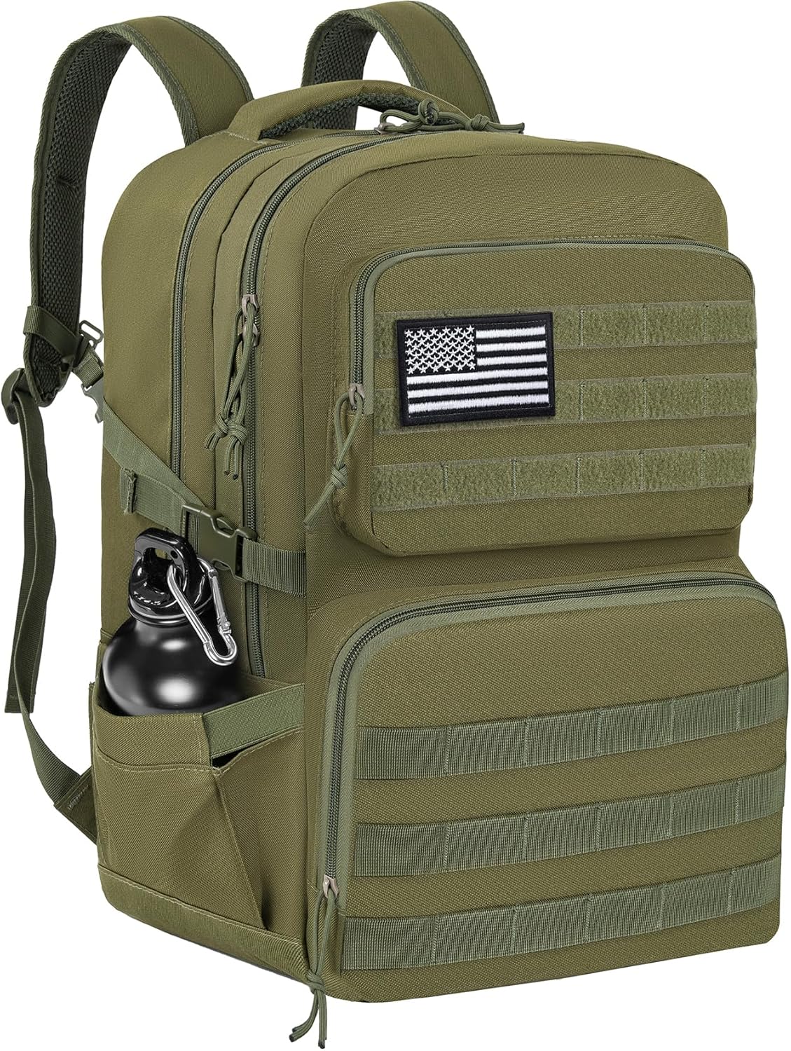 45L Military Tactical Backpack, Water-resistant Military MOLLE Assault Backpack Bag for Hunting Camping Travel Military Tactical Backpack for Men (Black)