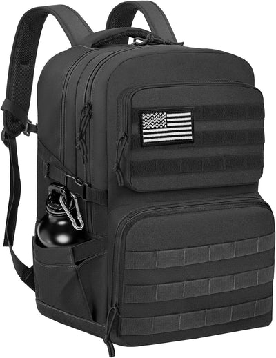 45L Military Tactical Backpack, Water-resistant Military MOLLE Assault Backpack Bag for Hunting Camping Travel Military Tactical Backpack for Men (Black)